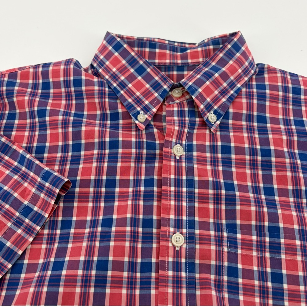 Brooks Brothers "Red‎ Fleece" Mens Plaid Short Sleeve Button Down Casual Shirt S